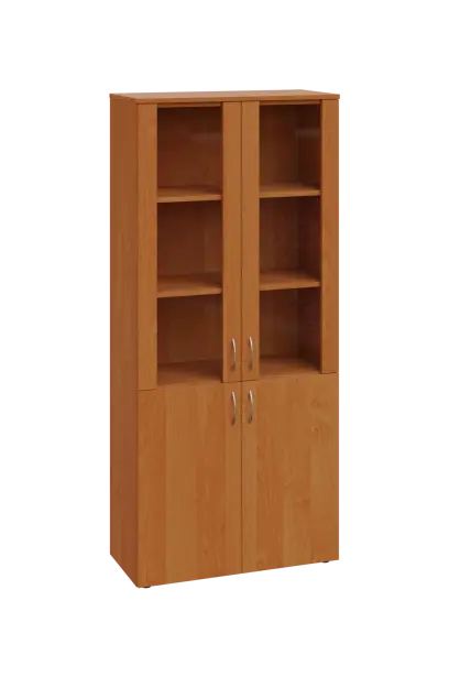 ENP 5 - 8DS kancelářská skříň, 4-dveřová/prosklená, 1800x800x400, olše jantar