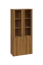 ENP 5 - 8DS kancelářská skříň, 4-dveřová/prosklená, 1800x800x400, ořech světlý