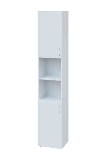 ENP 6 - 42DN kancelářská skříň, 2-dveřová/nika, levá, 2150x400x400, bílá