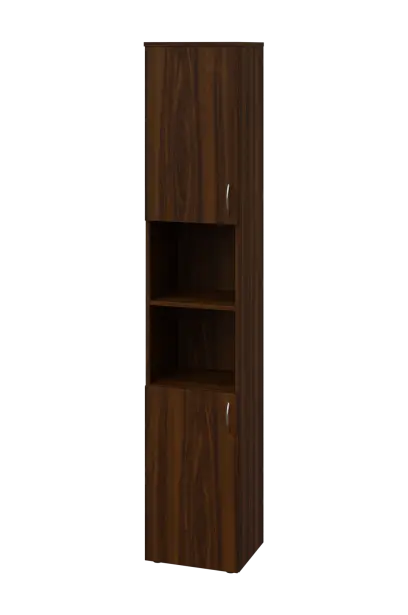 ENP 6 - 42DN kancelářská skříň, 2-dveřová/nika, levá, 2150x400x400, ořech královský