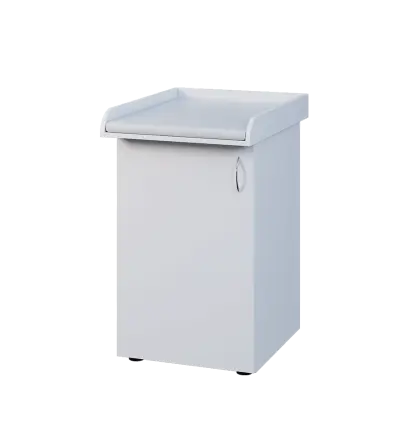 PP - 205 pult přebalovací s matrací, 1-dveřový, levý lamino - bílá, koženka bílá BA-1