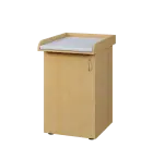 PP - 205 pult přebalovací s matrací, 1-dveřový, levý lamino - javor horský, koženka bílá BA-1