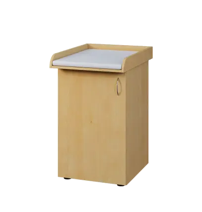 PP - 205 pult přebalovací s matrací, 1-dveřový, levý lamino - javor horský, koženka bílá BA-1