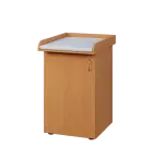 PP - 205 pult přebalovací s matrací, 1-dveřový, levý lamino - buk Royal, koženka bílá BA-1