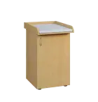 PP - 205 pult přebalovací s matrací, 1-dveřový, pravý lamino - javor horský, koženka bílá BA-1