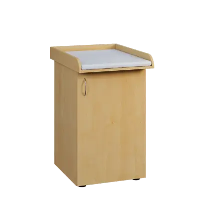 PP - 205 pult přebalovací s matrací, 1-dveřový, pravý lamino - javor horský, koženka bílá BA-1