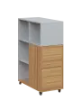 AERO 32 P kancelářská skříň, 2-dveřová/4 niky, pravá, 1100x400x800, kolečka, šedá/coco bolo