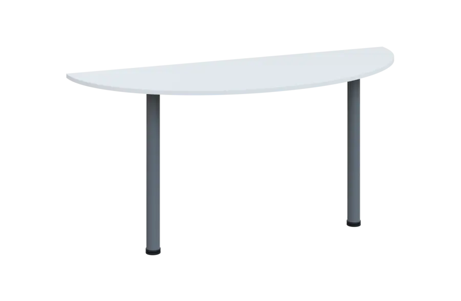 EJC 2 - 160 přístavba jednací, kovová podnož stříbrná, deska 25 mm, široká 1600 mm, bílá