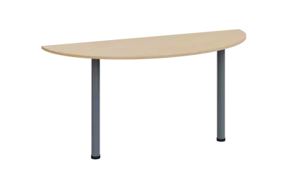 EJC 2 - 160 přístavba jednací, kovová podnož stříbrná, deska 25 mm, široká 1600 mm, bříza irská