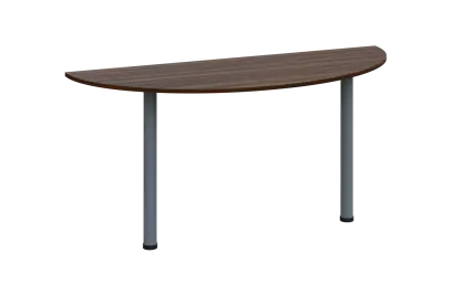 EJC 2 - 160 přístavba jednací, kovová podnož stříbrná, deska 25 mm, široká 1600 mm, ořech královský