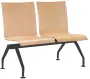 MONTE 2, dřevěná lavice do čekárny, 2-sedák, přírodní buk, kostra černá