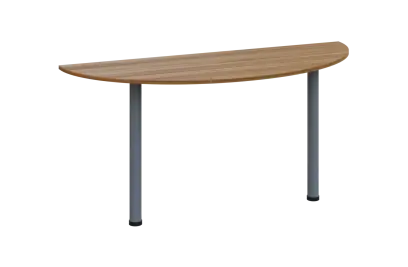 EJC 2 - 160 přístavba jednací, kovová podnož stříbrná, deska 25 mm, široká 1600 mm, ořech světlý