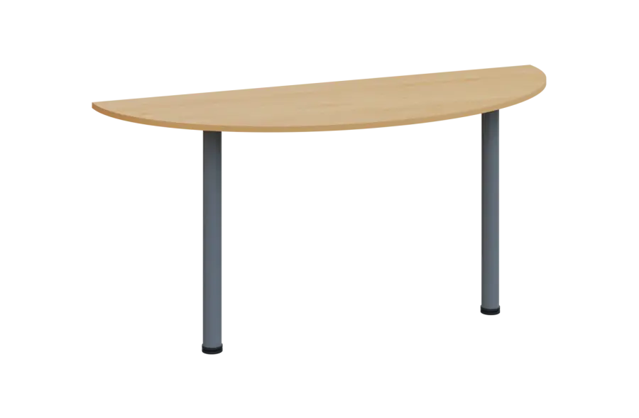 EJC 2 - 160 přístavba jednací, kovová podnož stříbrná, deska 25 mm, široká 1600 mm, javor horský