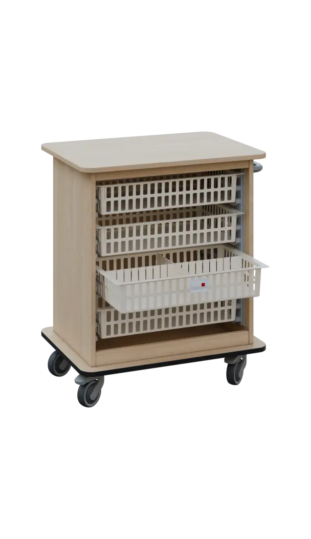 DEXTER 22 ABS vozík boxový, otevřený, 880x750x520 mm, bříza světlá