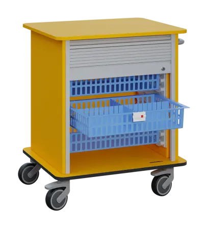 DEXTER 23 vozík boxový, roletový, nízký, 880x780x620 mm, žlutá odio