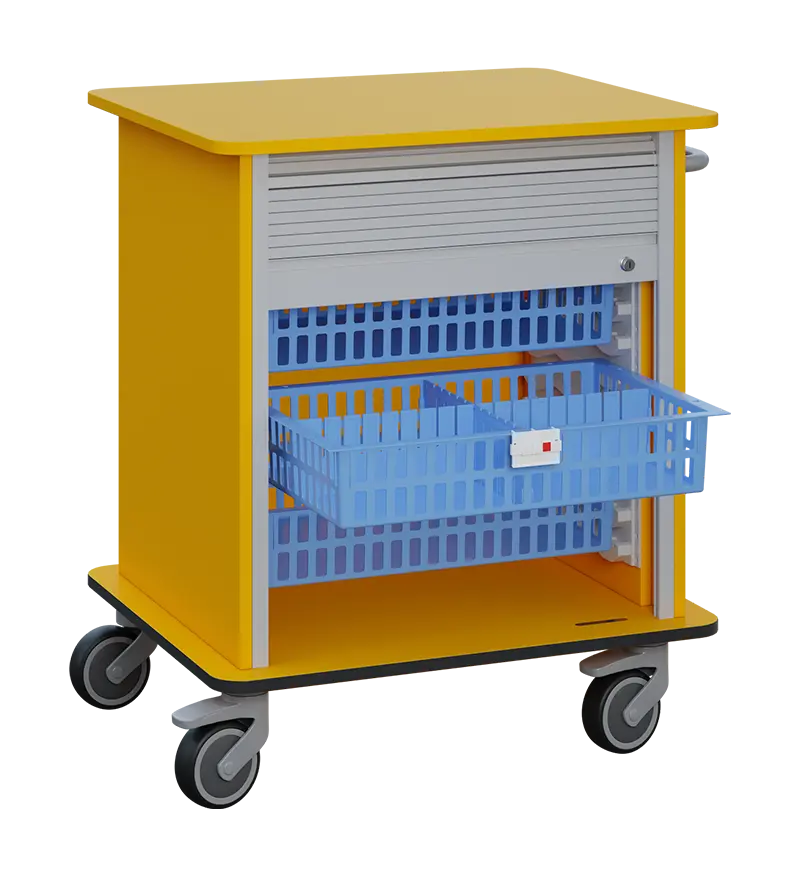 DEXTER 23 vozík boxový, roletový, nízký, 880x780x620 mm, žlutá odio