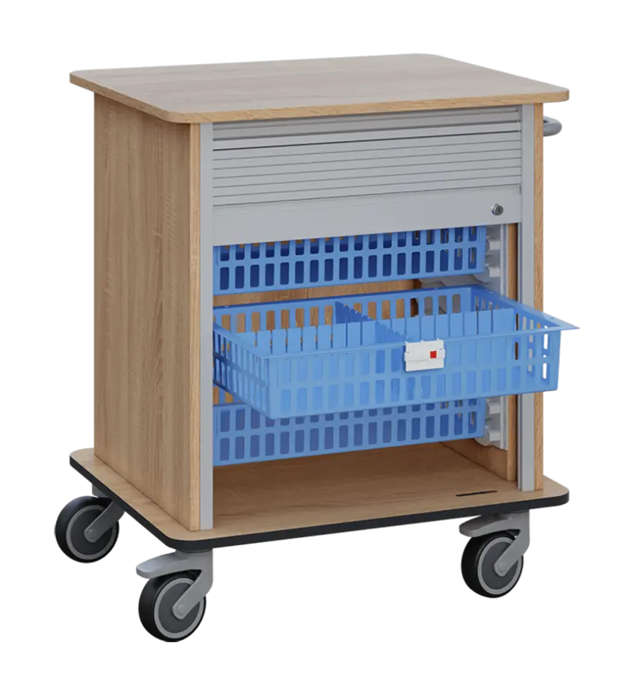 DEXTER 23 vozík boxový, roletový, nízký, 880x780x620 mm, dub bardolino