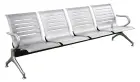 LINE 4, kovová lavice do čekárny, 4-sedák, stříbrná