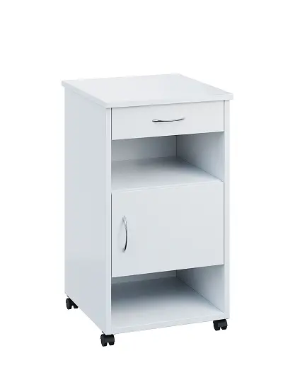 NSL - 16 HPL stolek noční k lůžku, pravostranný, lamino - bílá