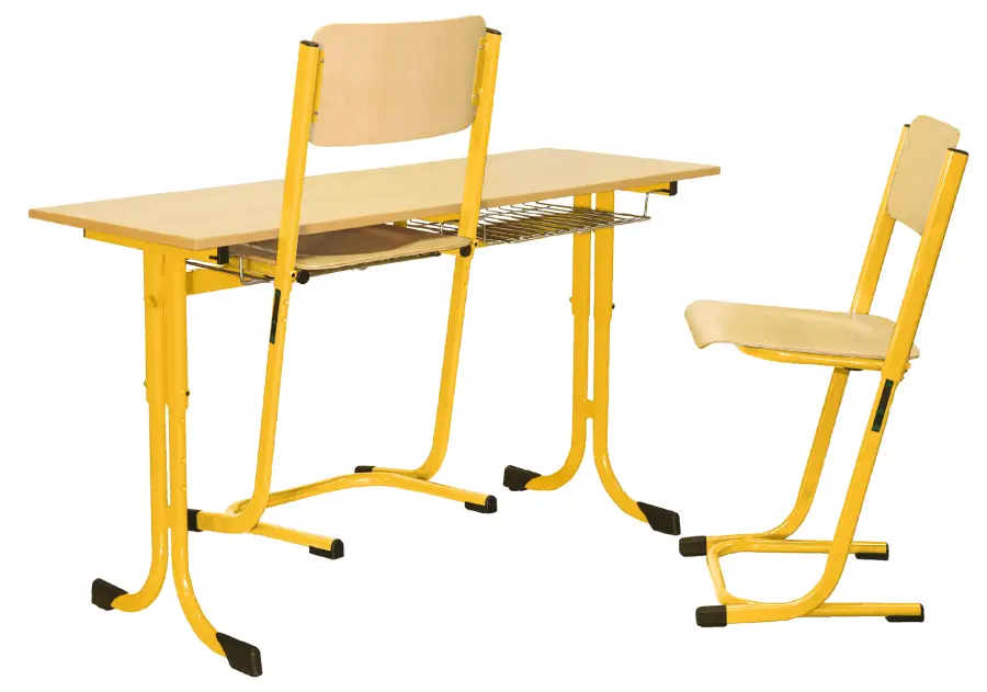 ARTUR 2, lavice 2-místná, velikost 2 - 6, koš RAL 1028 - žlutá