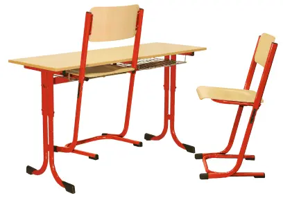 ARTUR 2, lavice 2-místná, velikost 2 - 6, koš RAL 3002 - červená