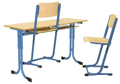 ARTUR 2, lavice 2-místná, velikost 2 - 6, koš RAL 5015 - modrá