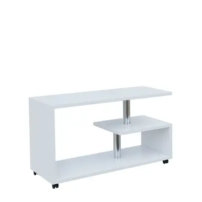 NORBERT-1 stolek konferenční na otočných kolečkách, 25 mm lamino - bílá