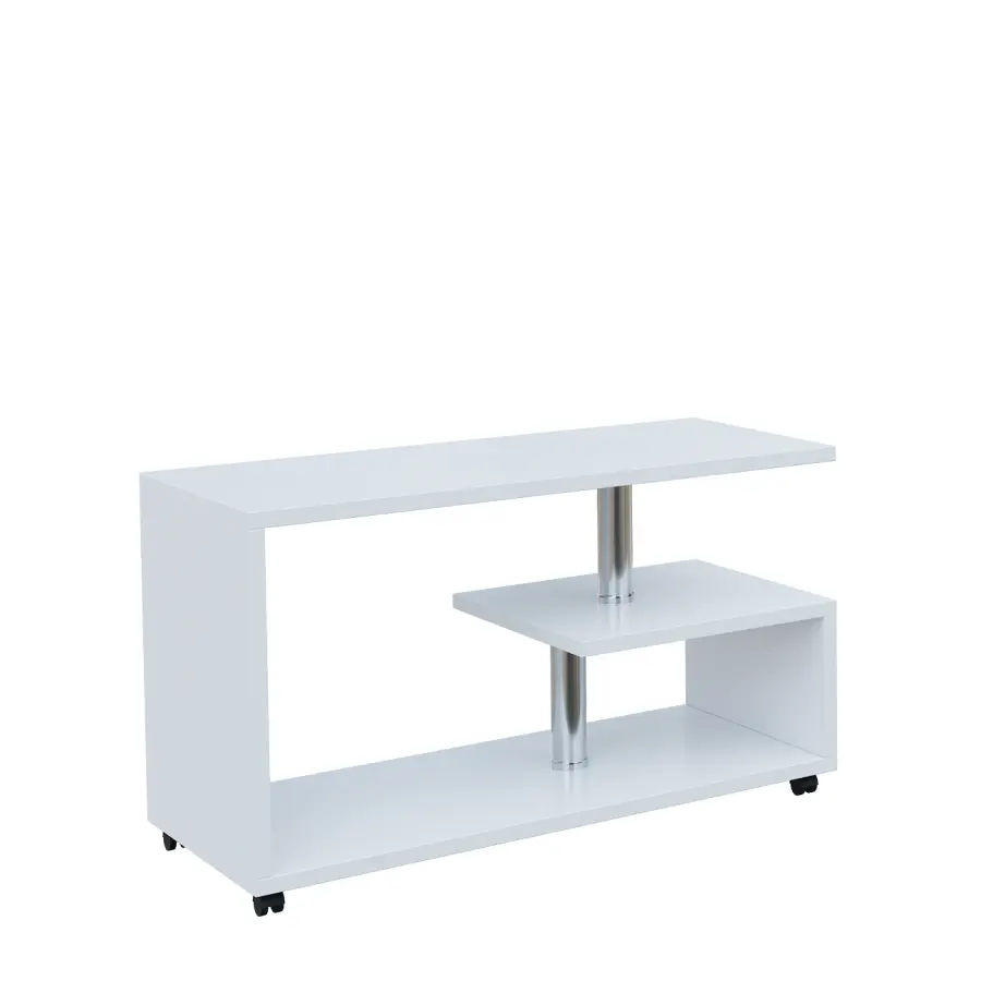 NORBERT-1 stolek konferenční na otočných kolečkách, 25 mm lamino - bílá