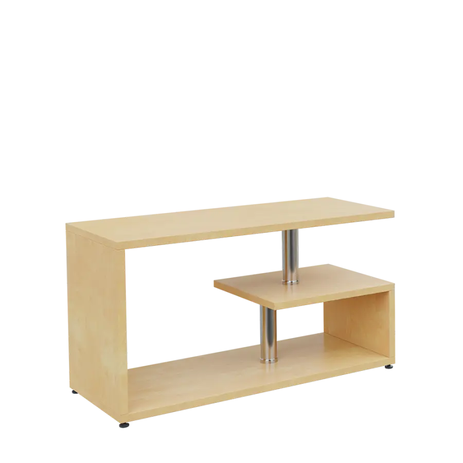 NORBERT-2 stolek konferenční na plastových kluzácích, 25 mm lamino - bříza irská