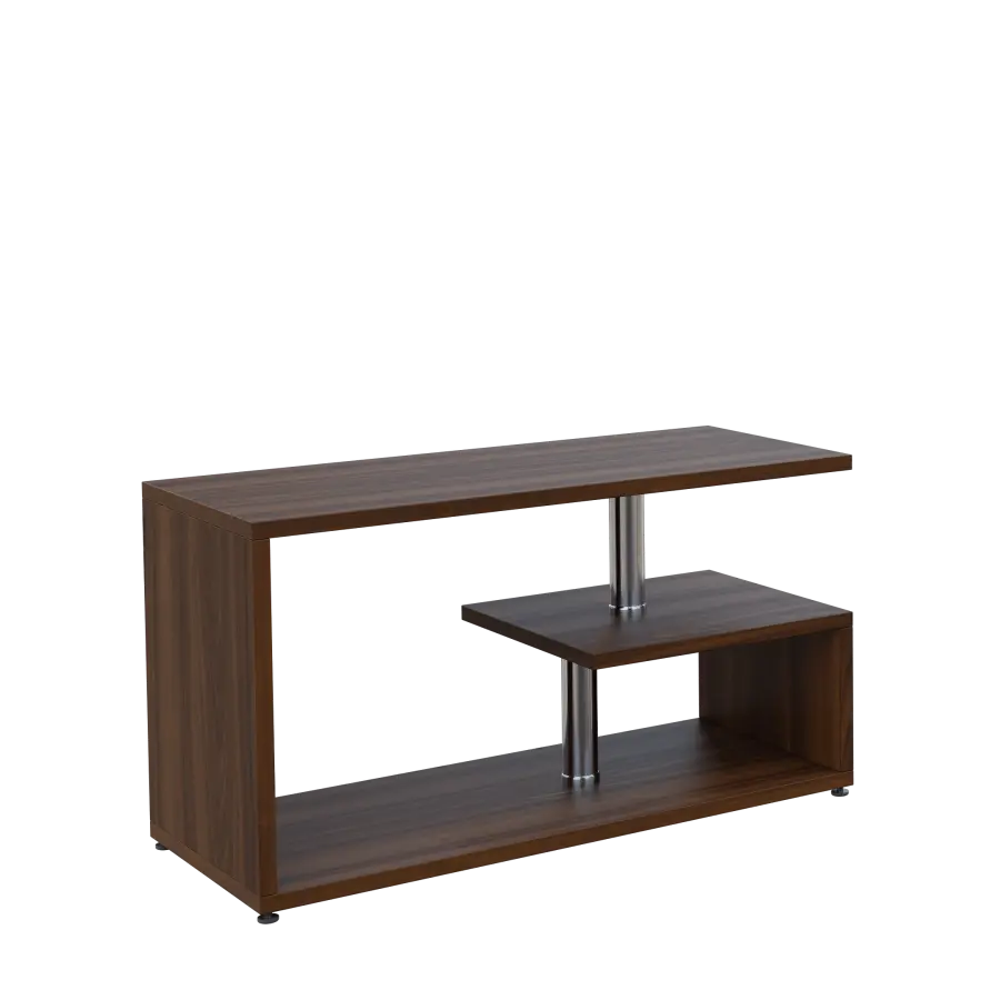 NORBERT-2 stolek konferenční na plastových kluzácích, 25 mm lamino - ořech královský