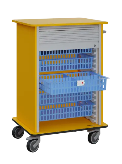 DEXTER 25 vozík boxový, roletový, 1180x780x620 mm, žlutá odio