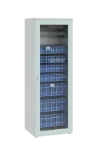 MEDICAL S - 66 skříň léková boxová, 1950 x 660 x 735, prosklená, korpus bílá, dvířka šedo-zelinkavá