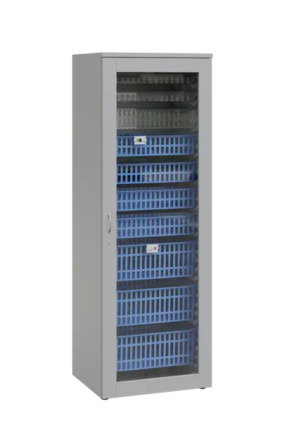 MEDICAL S - 66 skříň léková boxová, 1950 x 660 x 735, prosklená, šedá