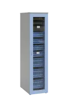 MEDICAL S - 46 skříň léková boxová, 1950 x 460 x 735, prosklená, korpus šedá, dvířka blankyt