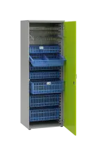 MEDICAL D - 66 skříň léková boxová, 1950 x 660 x 535, dvířka, korpus šedá, dvířka jarní zeleň