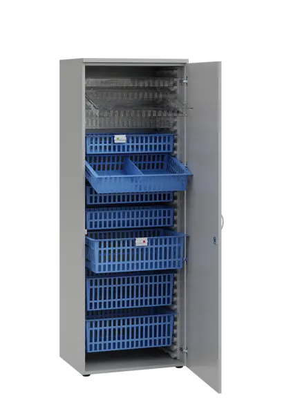 MEDICAL D - 66 skříň léková boxová, 1950 x 660 x 535, dvířka, šedá