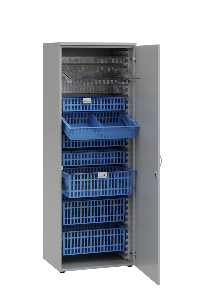 MEDICAL D - 66 skříň léková boxová, 1950 x 660 x 535, dvířka, šedá