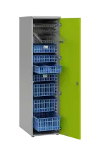 MEDICAL D - 46 skříň léková boxová, 1950 x 460 x 735, dvířka, korpus šedá, dvířka jarní zeleň