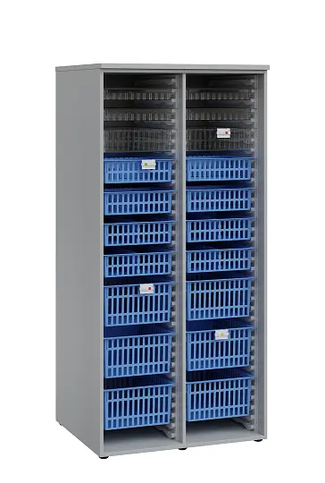 MEDICAL O - 90 skříň léková boxová, 1950 x 900 x 735, otevřená, šedá