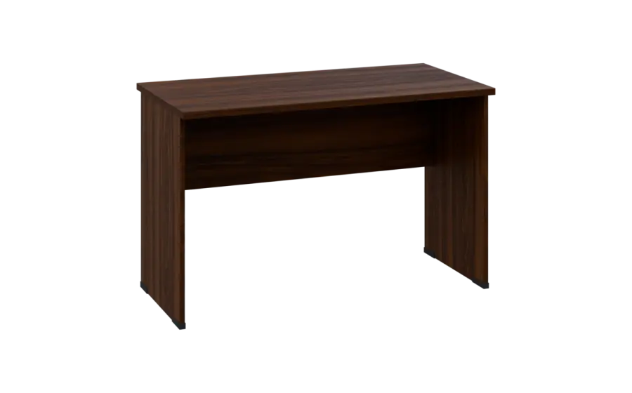 OPL 26 - 12 stůl kancelářský, dřevěná podnož, deska 25 mm, široký 1200 mm, ořech královský