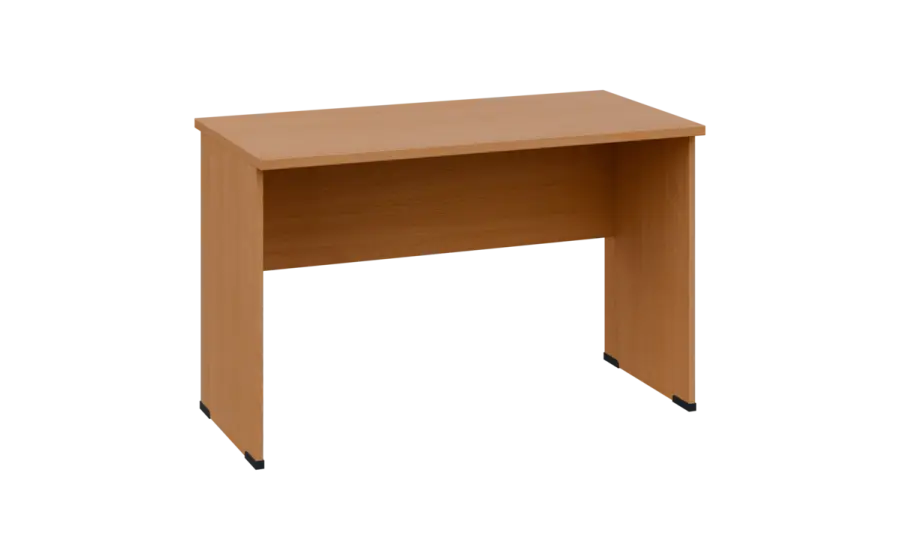 OPL 26 - 12 stůl kancelářský, dřevěná podnož, deska 25 mm, široký 1200 mm, buk royal