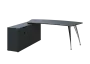 KUZR 18-20 L stůl rohový, provedení levé, úložný prostor, chromová podnož, antracit