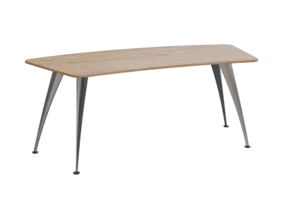 KUZ 200 stůl kancelářský, zaoblený, chromová podnož, dub lite