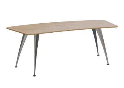 KUZ 220 stůl kancelářský, zaoblený, chromová podnož, dub lite