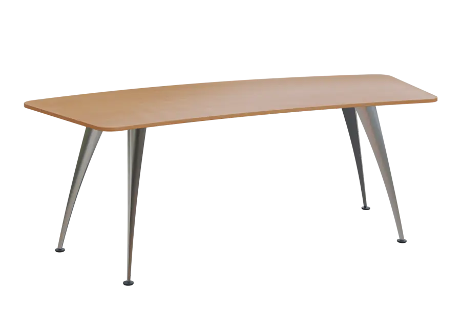 KUZ 220 stůl kancelářský, zaoblený, chromová podnož, buk Royal