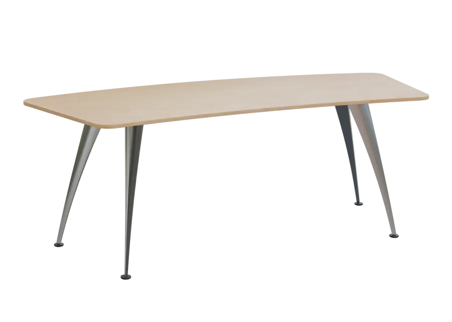 KUZ 220 stůl kancelářský, zaoblený, chromová podnož, bříza irská