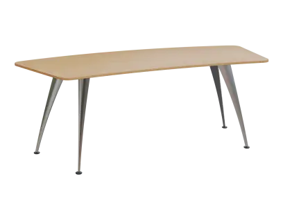 KUZ 220 stůl kancelářský, zaoblený, chromová podnož, javor horský