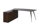 KUZR 18-20 L stůl rohový, provedení levé, úložný prostor, chromová podnož, ořech královský