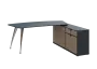 KUZR 18-20 P stůl rohový, provedení pravé, úložný prostor, chromová podnož, antracit/latte