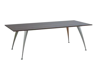 KUJ 10-24 stůl jednací, chromová podnož, ořech královský